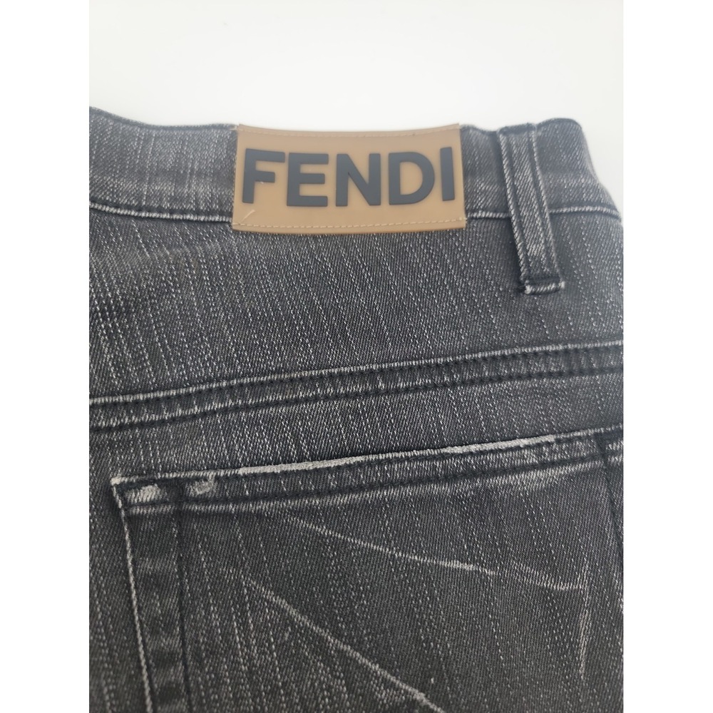 Fendi Mens Black Jeans Made in Italy US 33x30 100% Polyester Black